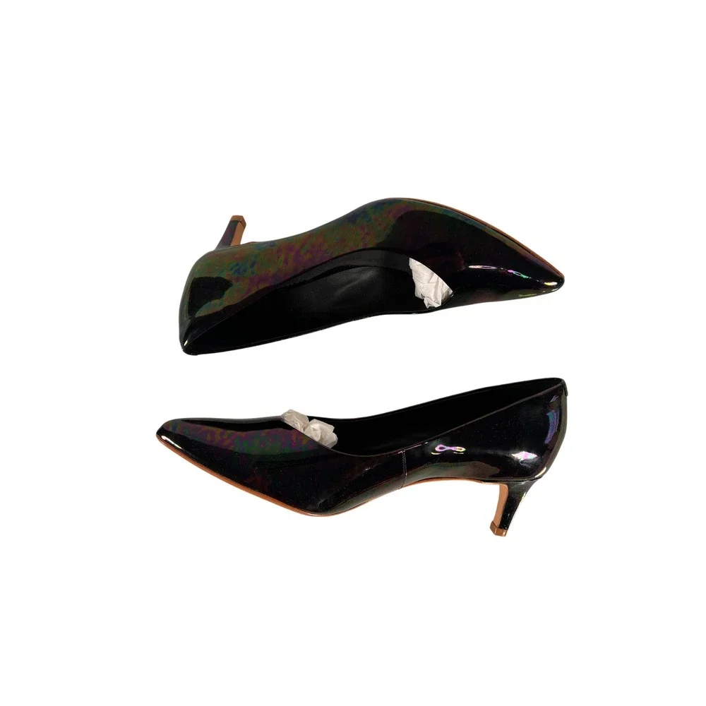 Clarks Laina55 Court2 Black‎ Interest iridescent Women's Size 8.5 Heels